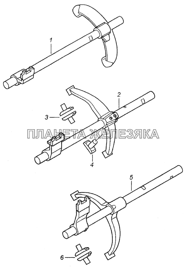 Штоки вилок переключения передач КамАЗ-6520