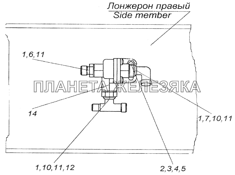 Установка клапана двухмагистрального КамАЗ-6520