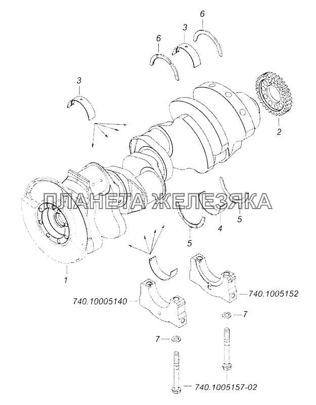740.63-1005007 Установка коленчатого вала КамАЗ-65201 Евро 2-3
