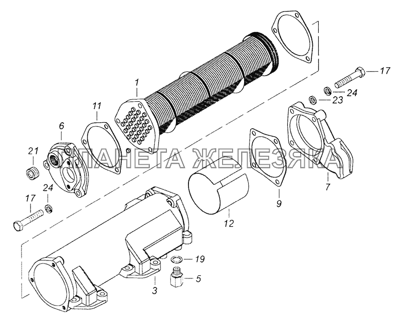 740.60-1013200 Теплообменник масляный КамАЗ-65201 Евро 2-3