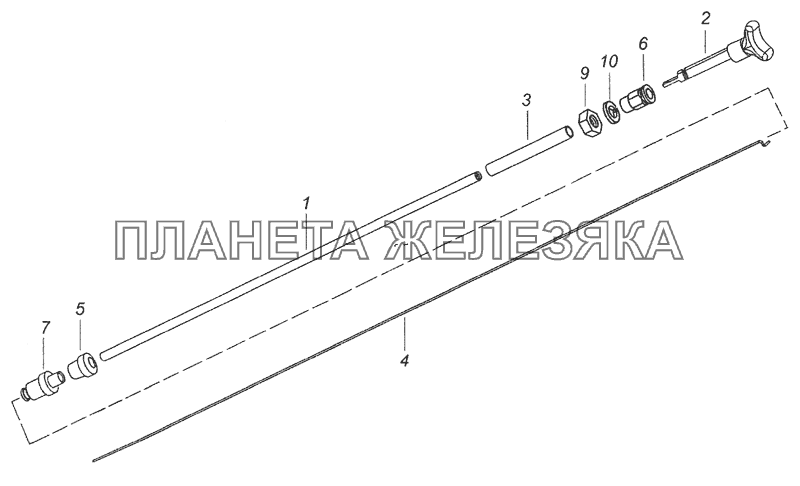 5425-1108130 Тяга ручного останова двигателя КамАЗ-65201 Евро 2-3