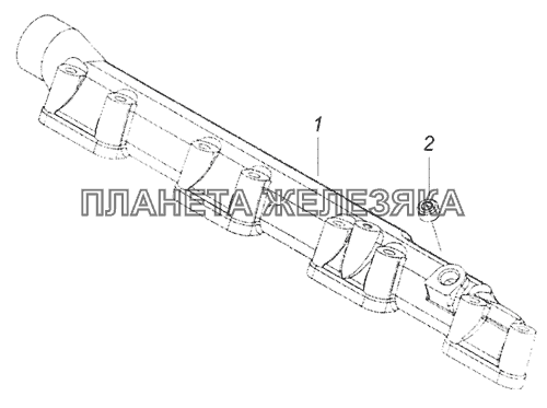 7406.1303101-10 Труба водяная левая КамАЗ-65201 Евро 2-3