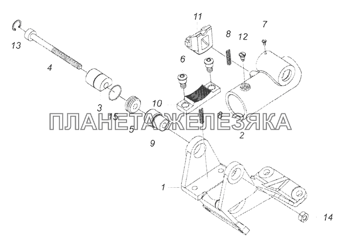 53205-3444014 Корпус колонки с кронштейном рулевого управления КамАЗ-65201 Евро 2-3