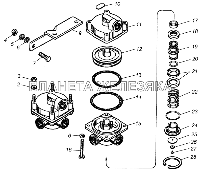 100-3518010-10 Клапан ускорительный КамАЗ-65201 Евро 2-3