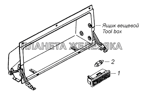 53205-3714003 Установка плафона освещения вещевого ящика КамАЗ-65201 Евро 2-3