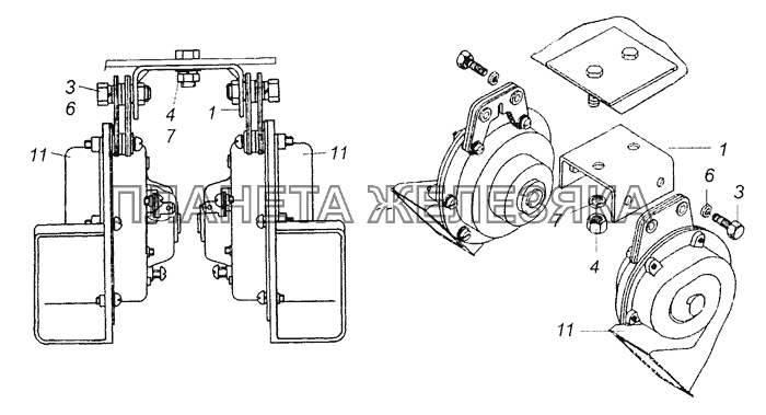 5320-3721001-10 Установка звуковых электрических сигналов КамАЗ-65201 Евро 2-3