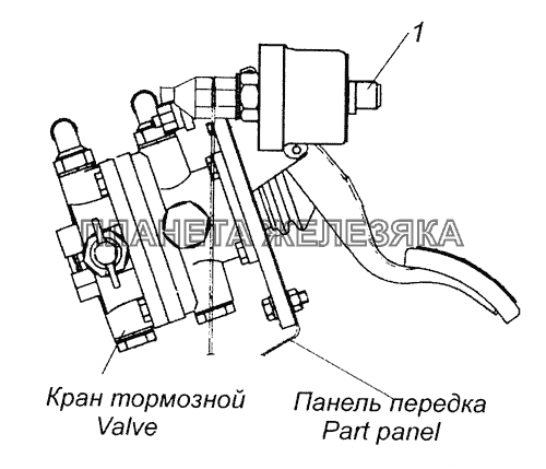 4308-3830005 Установка датчиков указателя давления воздуха КамАЗ-65201 Евро 2-3