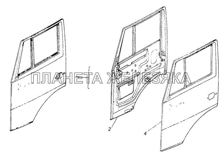 53205-6100015 Дверь левая КамАЗ-65201 Евро 2-3