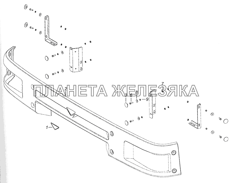 65115-8417012 Установка панели фар КамАЗ-65201 Евро 2-3