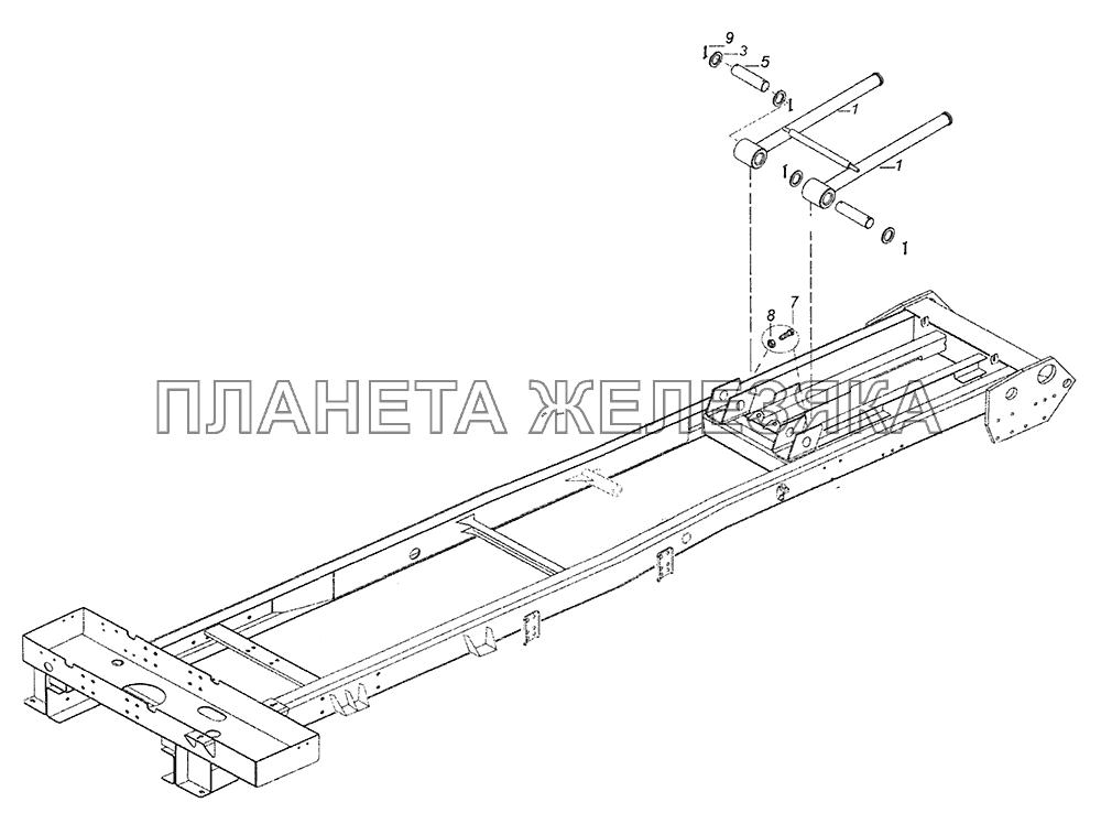 65201-8510050 Установка страховочных штанг КамАЗ-65201 Евро 2-3