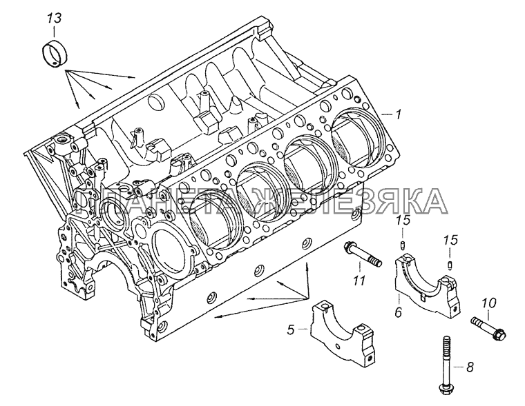 740.21-1002011 Блок цилиндров КамАЗ-65201 Евро 2-3