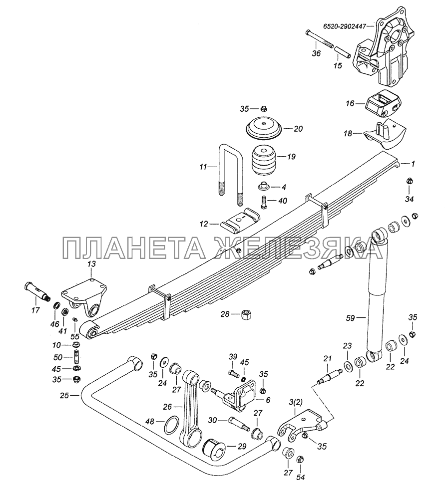 6522-2900001-51 Установка передней подвески КамАЗ-6522 (Евро-4)