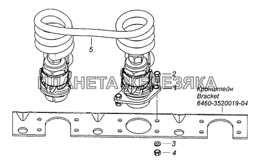 460-3723007-10 Установка парковочной розетки и спирального кабеля КамАЗ-6522 (Евро-4)