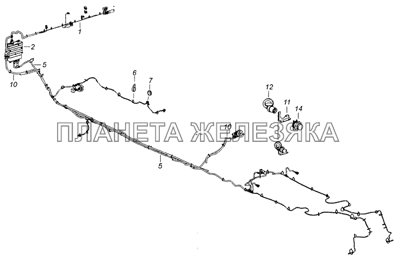 65225-4000012-31 Система управления АБС. Расположение на автомобиле КамАЗ-6522 (Евро-4)