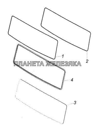 65115-5206005 Установка ветровых стекол КамАЗ-6522 (Евро-4)