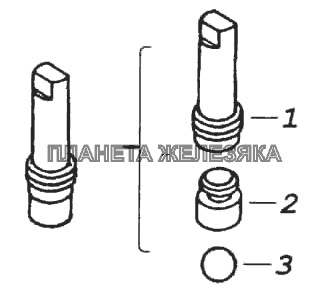 Пробка с шариком и держателем КамАЗ-6522