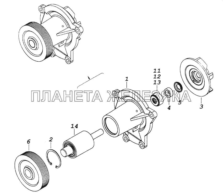 Водяной насос КамАЗ-6522