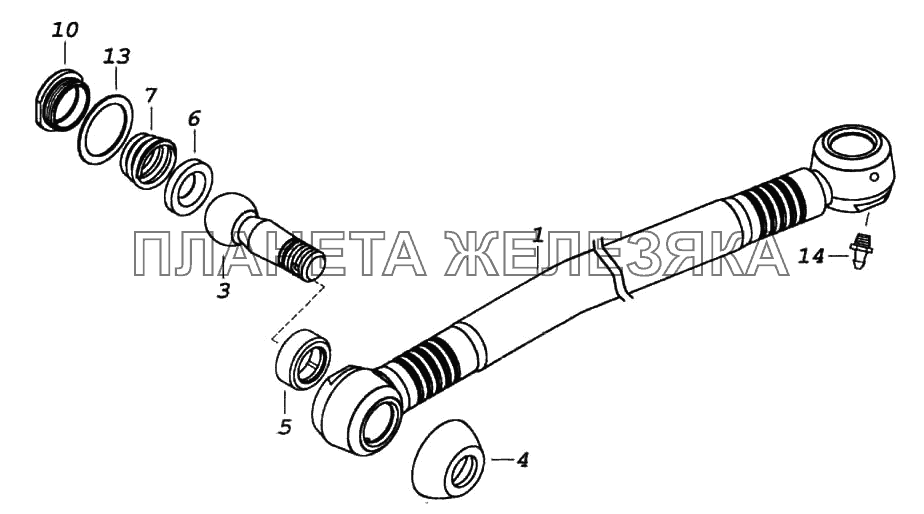 Тяга сошки с наконечниками КамАЗ-6522