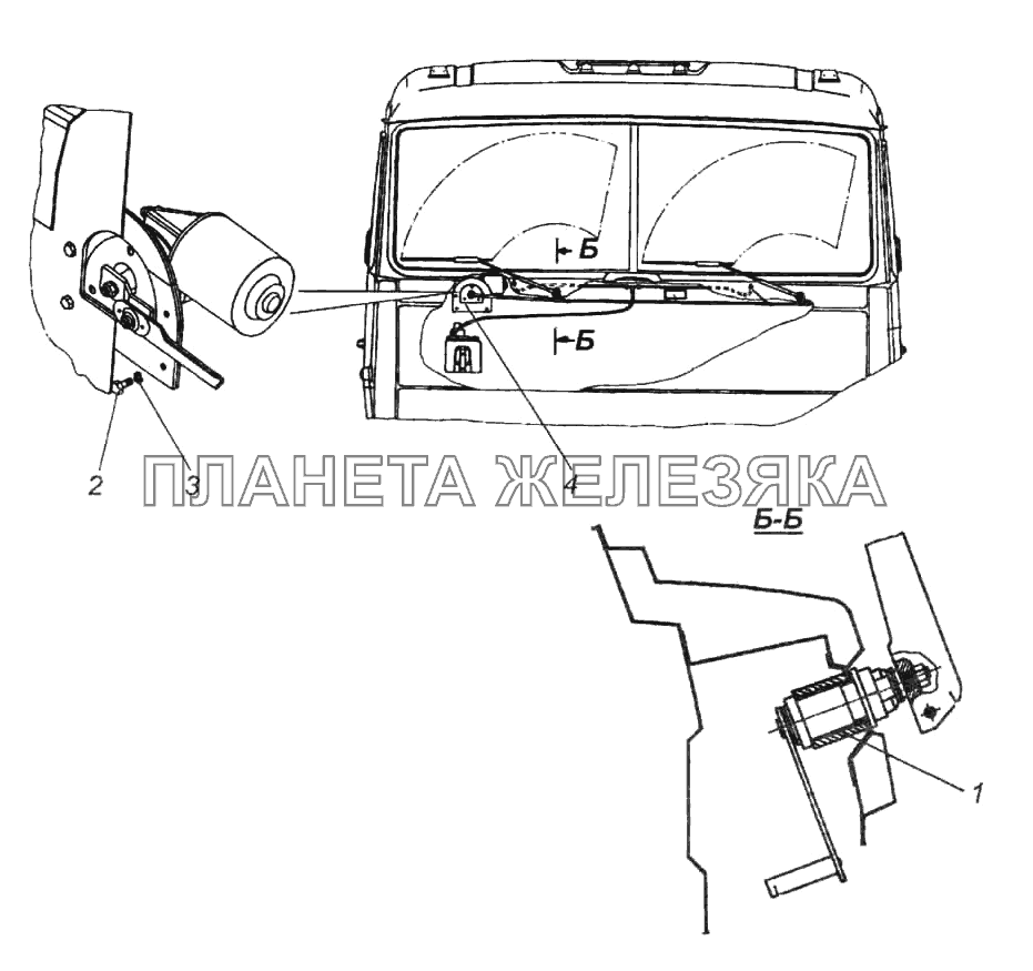 Установка стеклоочистителя КамАЗ-6522