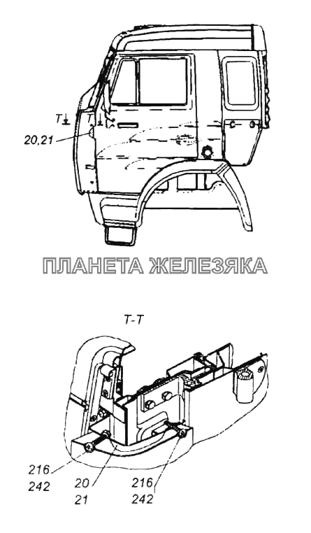 Панель передка съемная левая КамАЗ-6522