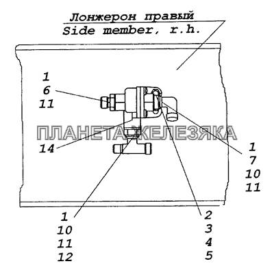 6522-3500062-99 Установка двухмагистрального клапана КамАЗ-65226