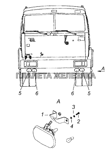 65115-3711003-04 Установка фар дополнительных и противотуманных КамАЗ-65226