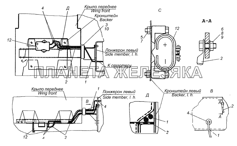 6520-3723001 Установка розетки внешнего запуска КамАЗ-65226