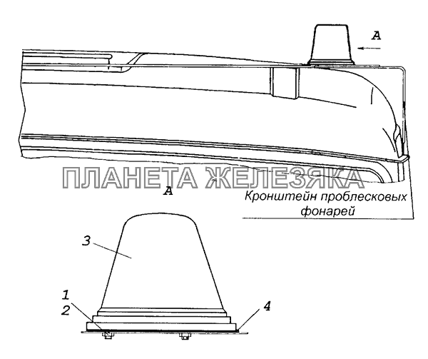 53229-3738005-85 Установка проблесковых фонарей КамАЗ-65226