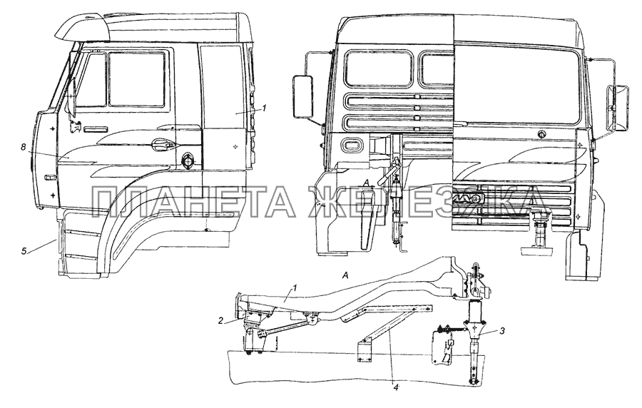 65226-5000006 Установка кабины с оперением КамАЗ-65226