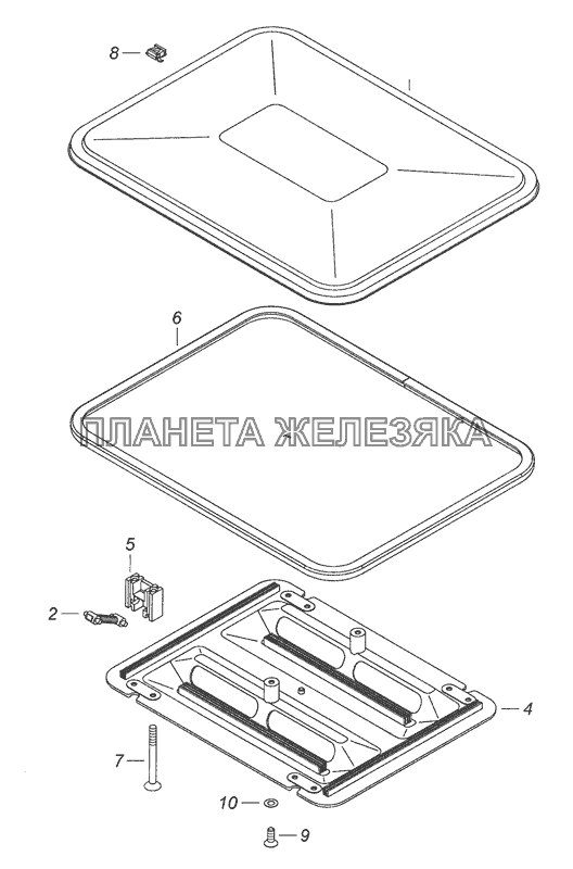 53205-5713008 Установка вентиляционного люка крыши КамАЗ-65226