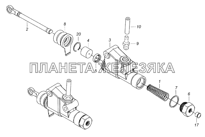 5320-1602510-10 Главный цилиндр управления сцеплением КамАЗ-65226