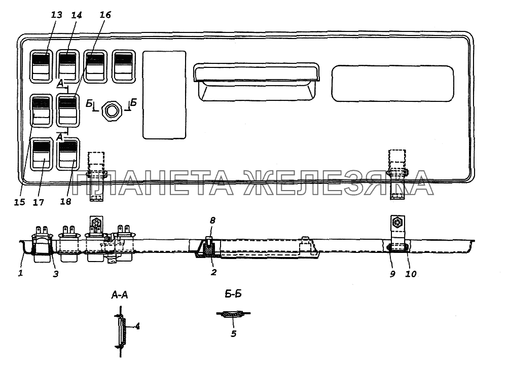 Панель выключателей КамАЗ-65226
