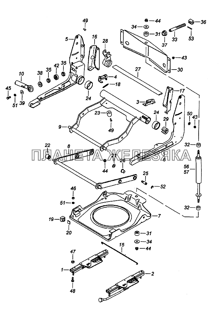 Механизм подрессоривания сиденья водителя КамАЗ-65226