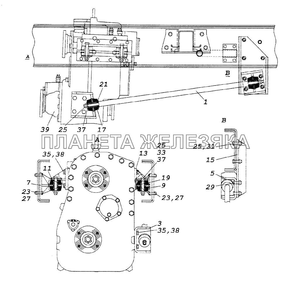 Установка раздаточной коробки КамАЗ-65226