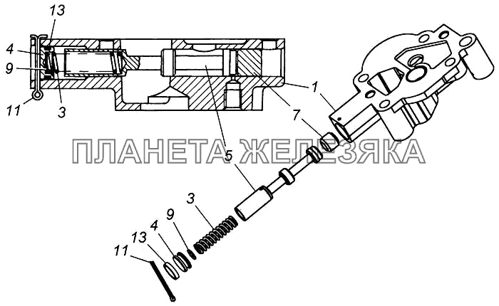 Крышка масляного насоса с клапаном в сборе КамАЗ-6540