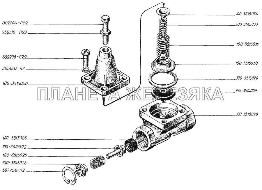 Клапан защитный одинарный КрАЗ-250