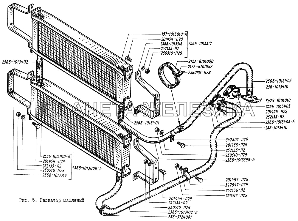 Радиатор масляный КрАЗ-256