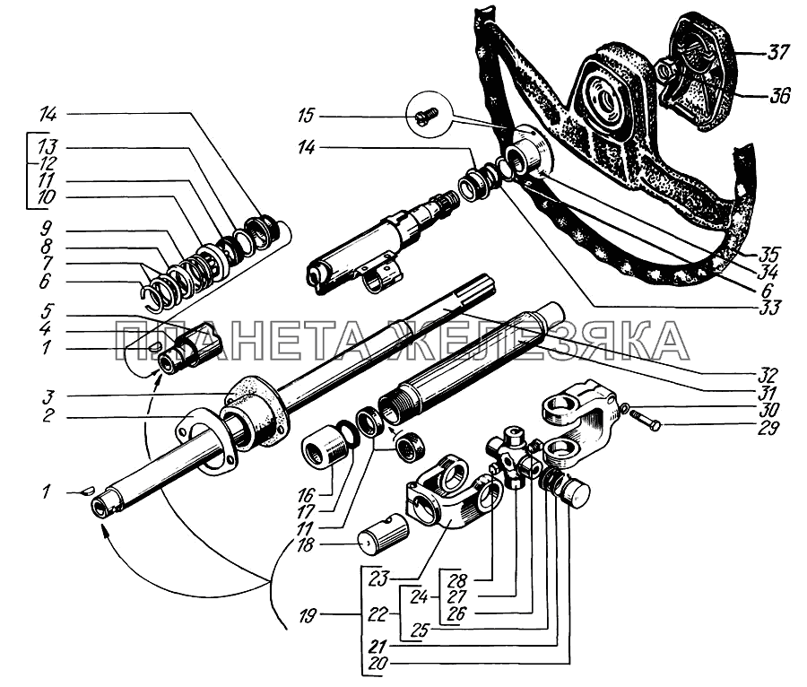 Рулевая колонка с колесом КрАЗ-63221