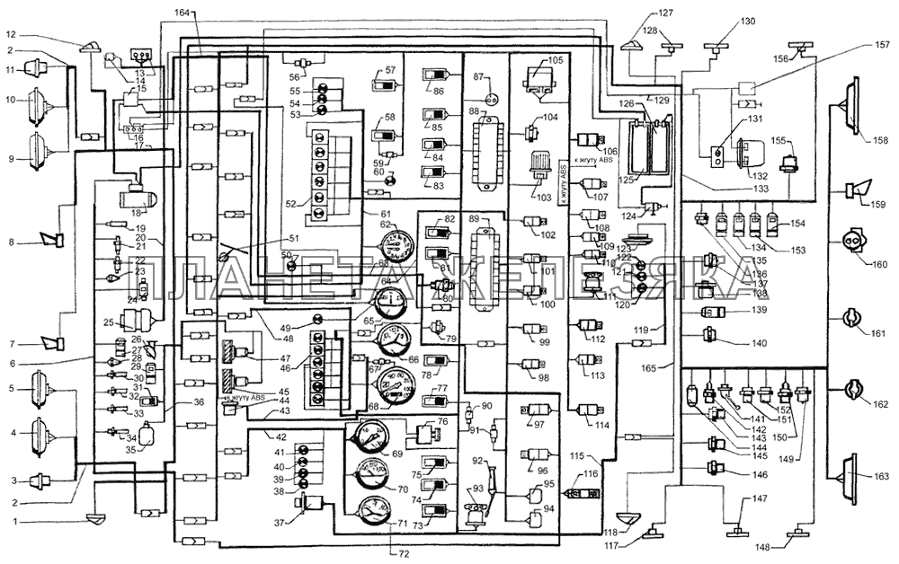 Схема электрооборудования КрАЗ-65055-02