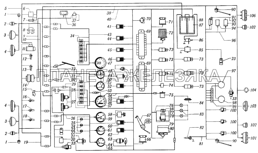 Электрооборудование КрАЗ-6444 и КрАЗ-65101 КрАЗ-6510