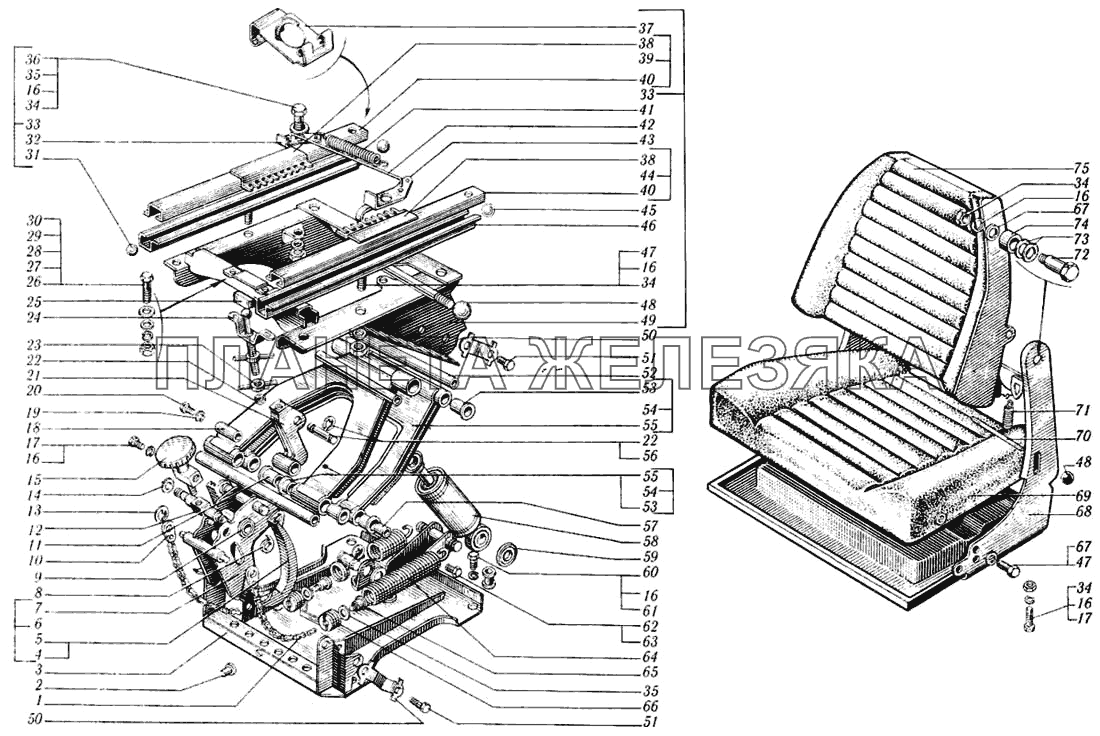 Сиденье водителя КрАЗ-6510