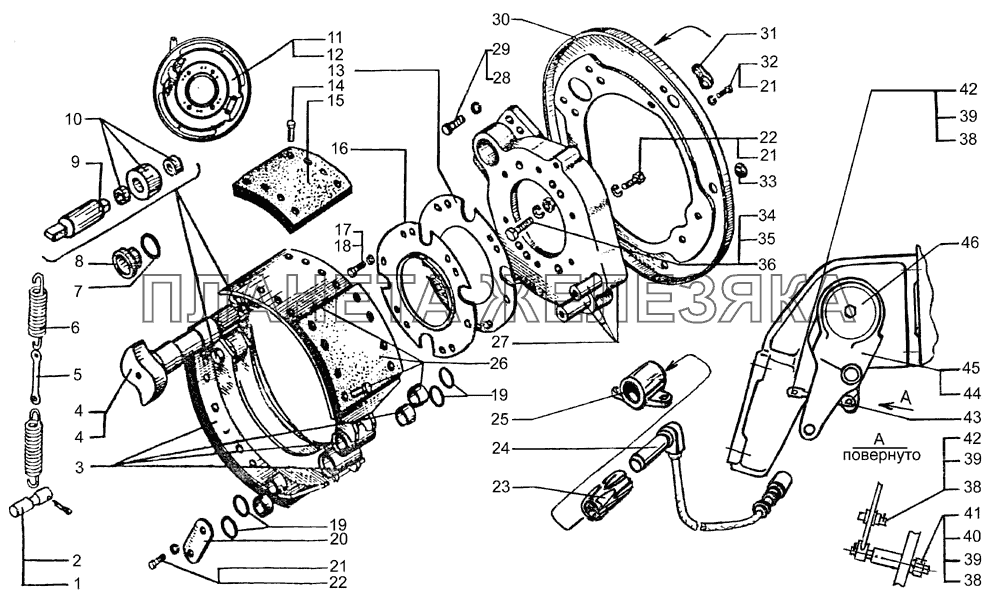 Механизм тормозной переднего колеса КрАЗ-7133H4