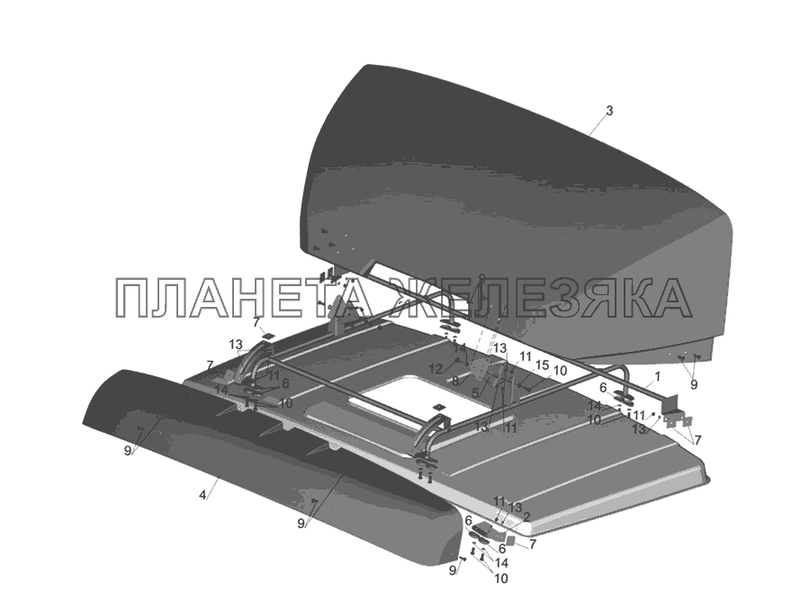 Установка обтекателей 4370-8000014-010 МАЗ-437030 (Зубренок)