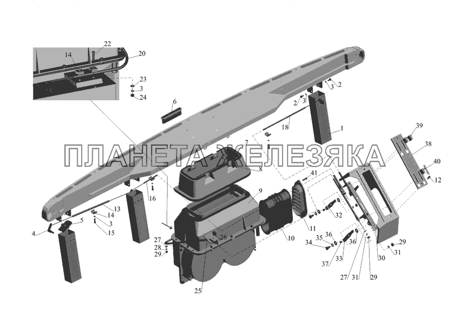 Установка воздушных заслонок и отопителя кабины МАЗ-437030 (Зубренок)