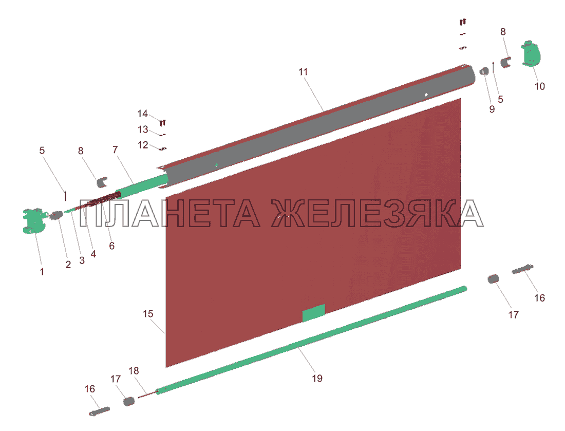 Штора противосолнечная 6430-8204110 МАЗ-437040 (Зубренок)