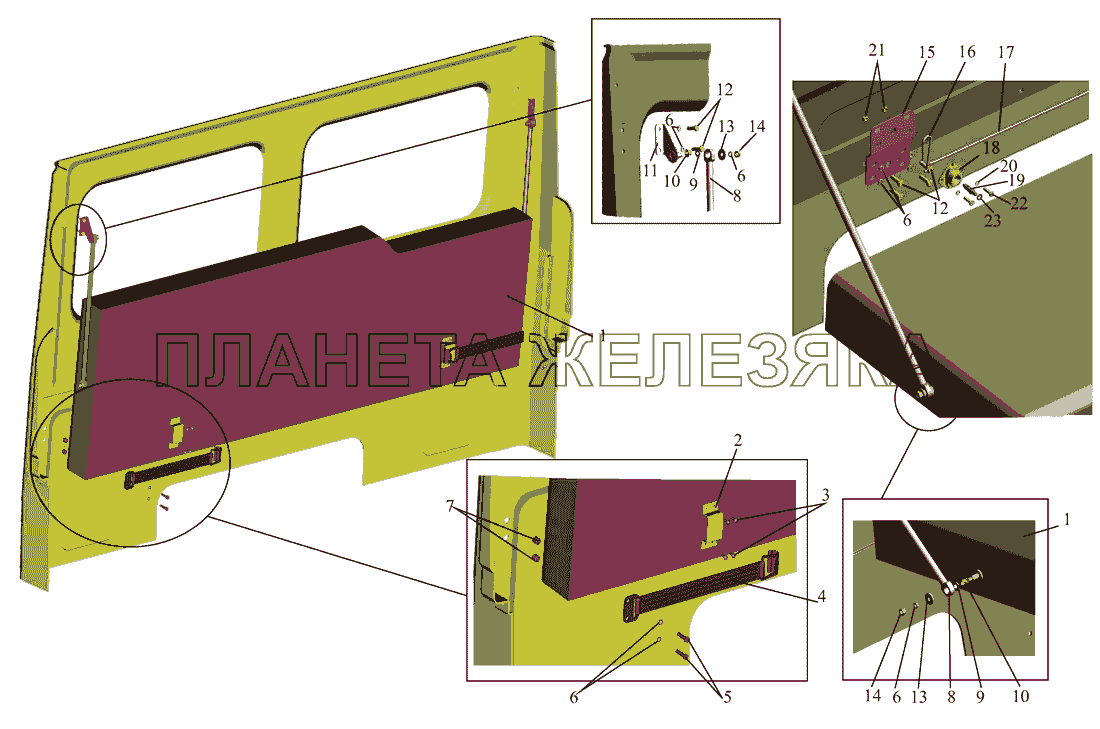 Установка спального места 4371-8200010 МАЗ-437040 (Зубренок)