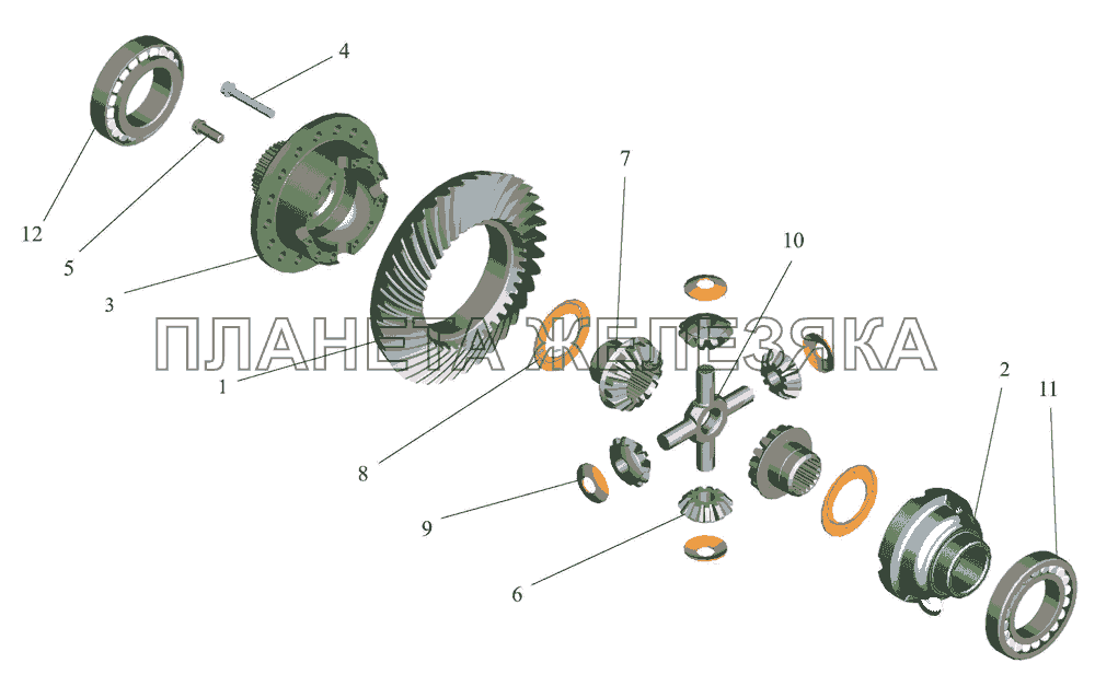 Редуктор заднего моста. Дифференциал МАЗ-437040 (Зубренок)