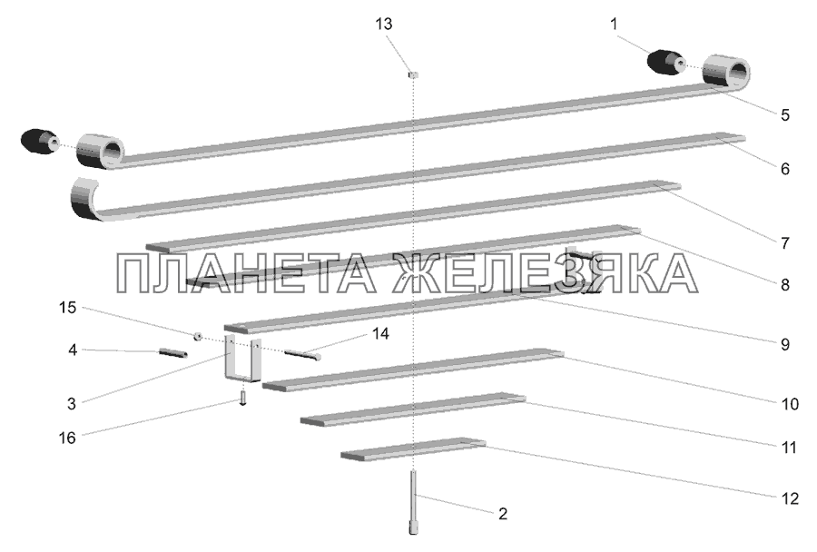 Рессора передняя 4370-2902012-011 МАЗ-437040 (Зубренок)