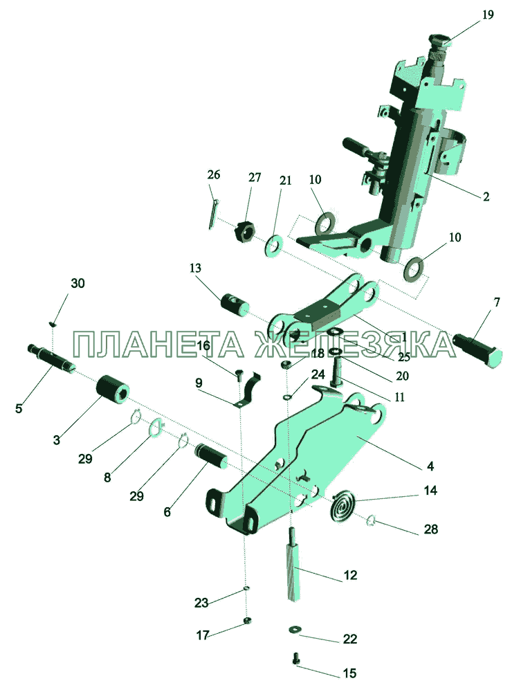 Кронштейн с колонкой 64221-3403008 МАЗ-437040 (Зубренок)