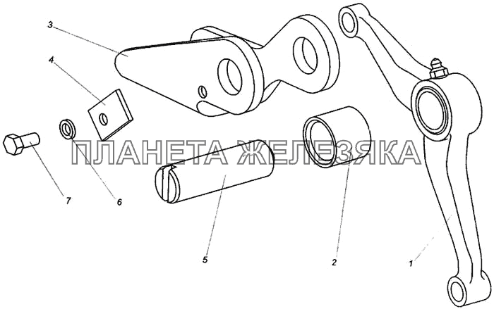 Кронштейн с рычагом передний МАЗ-437040 (Зубренок)